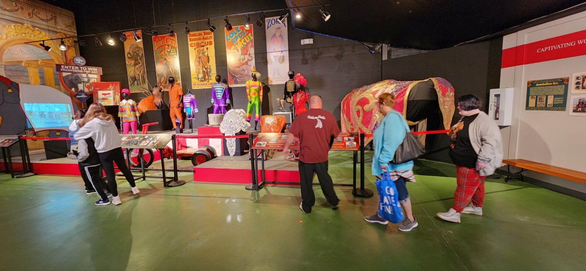 people walking in the circus museum
