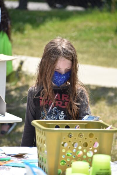 girl with mask painting