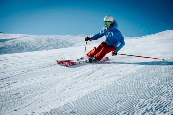 Boy skiing