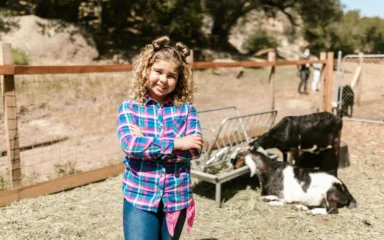 Little girl in a farm