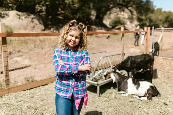 Little girl in a farm