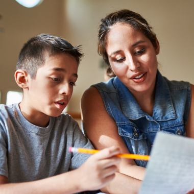 boy with teacher learning