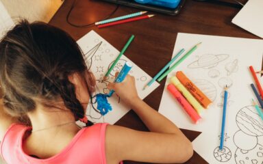 Girl coloring