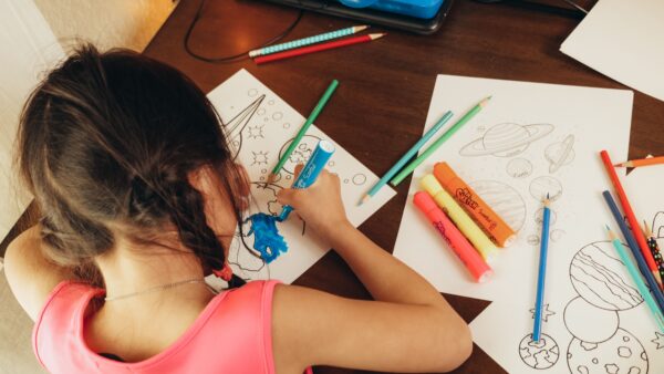 Girl coloring